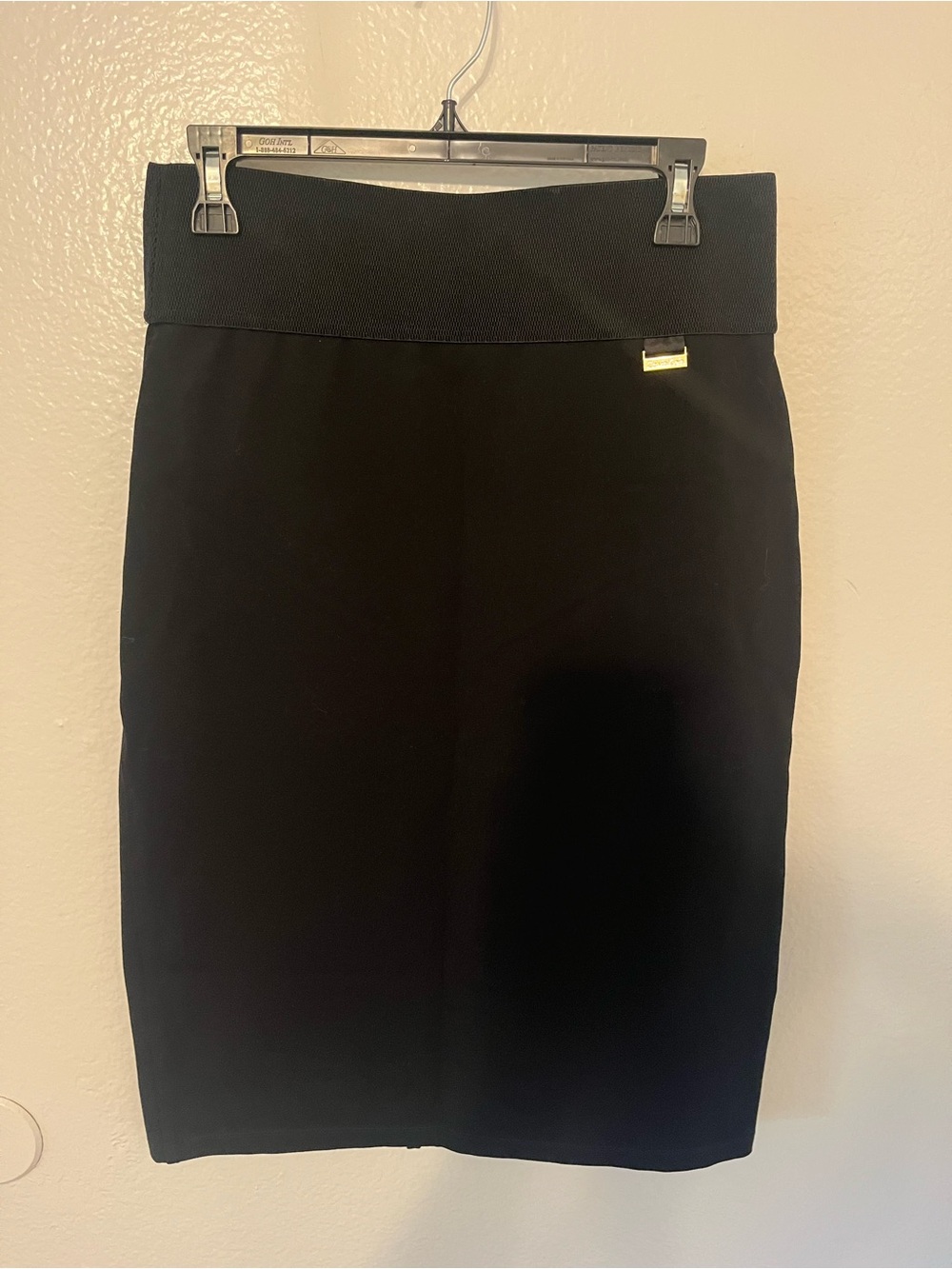 Calvin Klein Black Fold-Over Waist Pencil Skirt